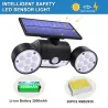 30 LED - dual head solar lamp - spotlight - PIR motion sensor - adjustable angle light - waterproofSolar lighting