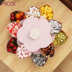 Petal-shaped snack box tray - rotating - food storage