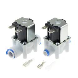 Plast solenoid ventil - 1/4 "-3/8" slangrör - snabb anslutning RO vatten omvänd osmos system