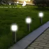 Rostfritt stål LED solar trädgård lampa - vattentät pinne