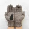 Luvas de caxemira com gatinho