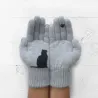 Luvas de caxemira com gatinho
