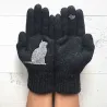 Luvas de caxemira com gatinho