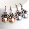 AretesPendientes de lujo vintage con flor de cristal
