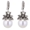 AretesPendientes de lujo vintage con flor de cristal