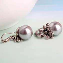 AretesPendientes de lujo vintage con flor de cristal