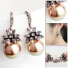 AretesPendientes de lujo vintage con flor de cristal