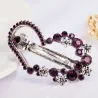 Fleur en forme de coeur cristal - épingle à cheveux