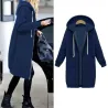 Giacca oversize casual - felpa con cappuccio lunga con cerniera - plus size
