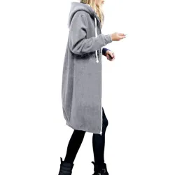 Casual oversized takki - pitkä huima hikipaita zipperillä - plus size