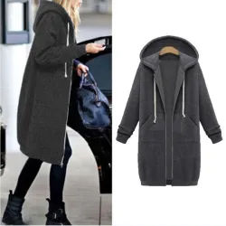 Casual oversized takki - pitkä huima hikipaita zipperillä - plus size