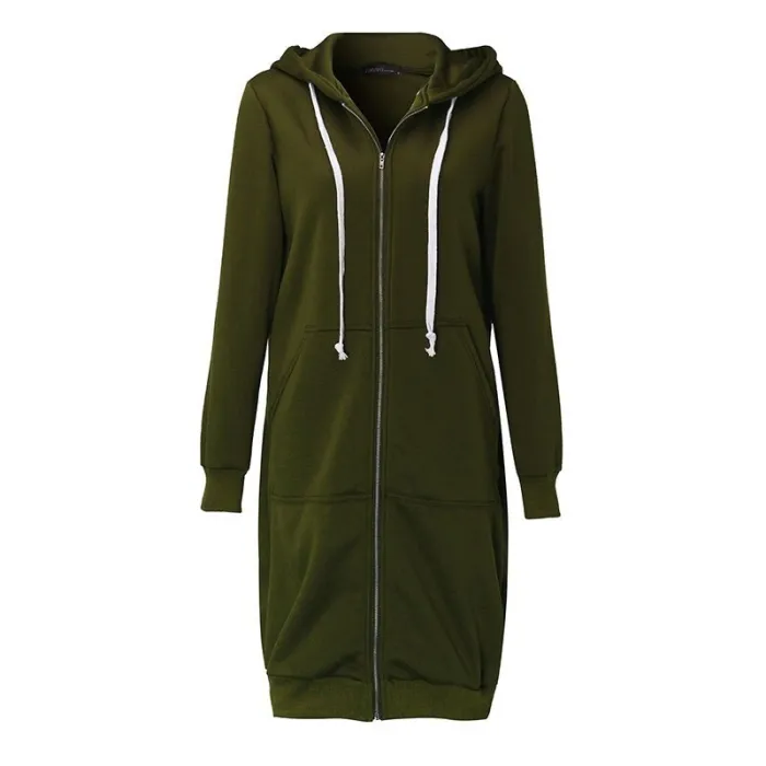 Casual oversized takki - pitkä huima hikipaita zipperillä - plus size