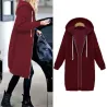 Casual oversized takki - pitkä huima hikipaita zipperillä - plus size
