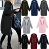 Veste surdimensionnée décontractée - long sweat à capuche avec fermeture éclair - plus taille