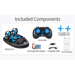 JJRC H36F Terzetto 1/20 2.4G - 3 in 1 - RC lentävä drone - maan ajovene - RTR malli
