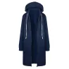 Giacca oversize casual - felpa con cappuccio lunga con cerniera - plus size