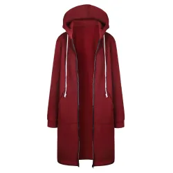 Casual oversized takki - pitkä huima hikipaita zipperillä - plus size