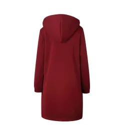Veste surdimensionnée décontractée - long sweat à capuche avec fermeture éclair - plus taille