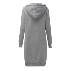Veste surdimensionnée décontractée - long sweat à capuche avec fermeture éclair - plus taille