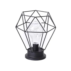 Lanterna de ferro forjado vintage - luz noturna - lâmpada de mesa LED