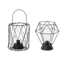 Lanterna de ferro forjado vintage - luz noturna - lâmpada de mesa LED