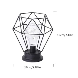 Lanterna in ferro battuto Vintage - luce notturna - lampada da tavolo LED