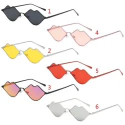 Lunettes de soleil en forme de lèvres avec cadre en métal