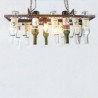 Vintage - porte-bouteilles suspendues - lampe de plafond en fer - E27 LED