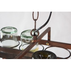 Porta bottiglie Vintage - sospensione - lampada da soffitto in ferro - E27 LED