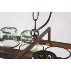 Vintage - hanging bottles holder - iron ceiling lamp - E27 LEDVerlichting