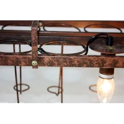 Vintage - hängande flaskor hållare - järn tak lampa - E27 LED