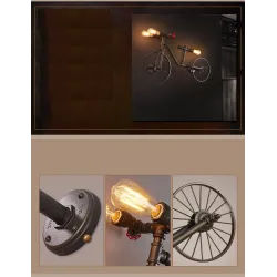 Cykel- och vattenrör - vintage LED Edison ljus - vägglampa