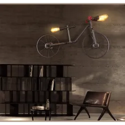 ApliquesBicicleta & tubo de agua - luz vintage LED Edison - lámpara de pared