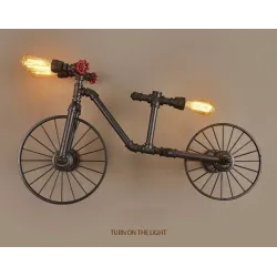 Polkupyörä ja vesiputki - vintage LED Edison -valaisin