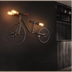 Tubo de bicicleta e água - luz de Edison LED vintage - lâmpada de parede