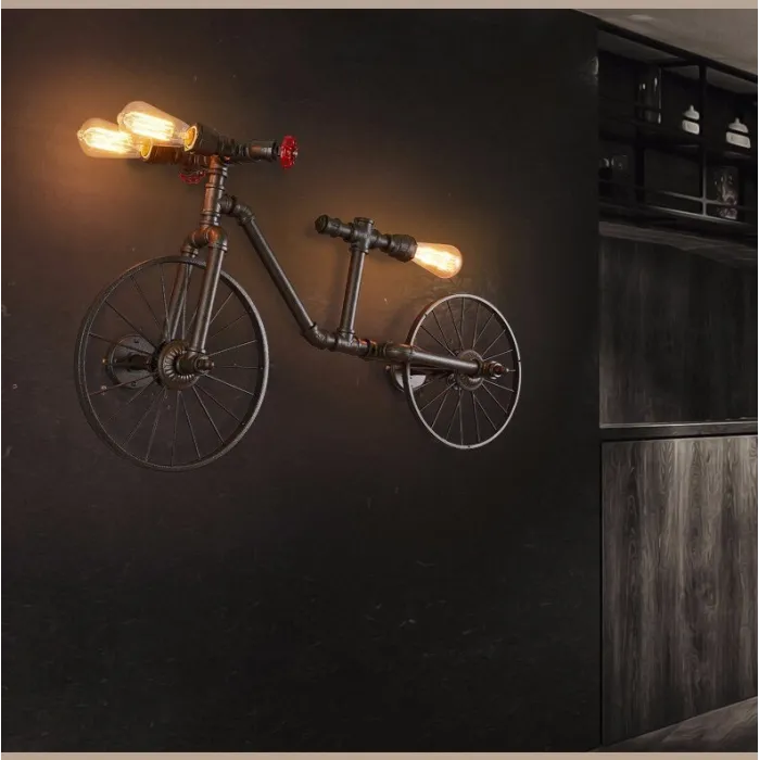 Polkupyörä ja vesiputki - vintage LED Edison -valaisin