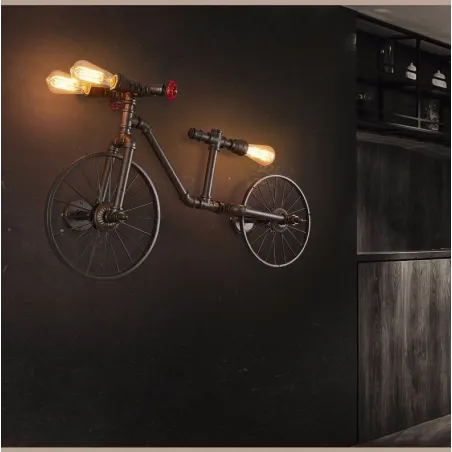 ApliquesBicicleta & tubo de agua - luz vintage LED Edison - lámpara de pared