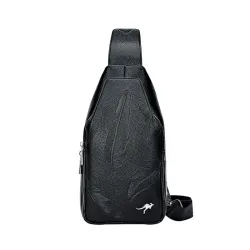 Bolsa de couro de crossbody na moda com padrão de folhas