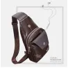 Modelig crossbody läderpåse med lövmönster
