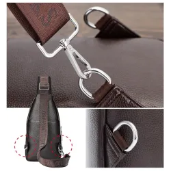 Bolsa de couro de crossbody na moda com padrão de folhas