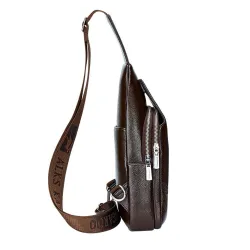 Bolsa de couro de crossbody na moda com padrão de folhas