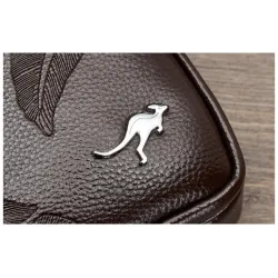 Bolsa de couro de crossbody na moda com padrão de folhas