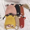 Vinterhatt med små renar horn & öron - stickad hatt för barn