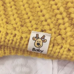 Vinterhatt med små renar horn & öron - stickad hatt för barn