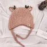 Vinterhatt med små renar horn & öron - stickad hatt för barn