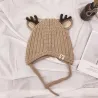 Vinterhatt med små renar horn & öron - stickad hatt för barn