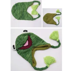 Pieni sammakko - lasten lämmin hattu korvan flaps ja tassels