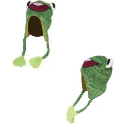 Pieni sammakko - lasten lämmin hattu korvan flaps ja tassels