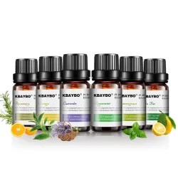 10 ml * 6 - Väsentliga oljor för luftfuktare - lavendel - teträd - citrongräs - rosmarin - orange - pepparmint