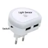 Dual USB port lataus LED-yön valo - valon sensori